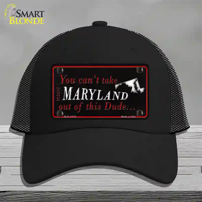 Maryland Dude Novelty License Plate Hat Mesh / Black