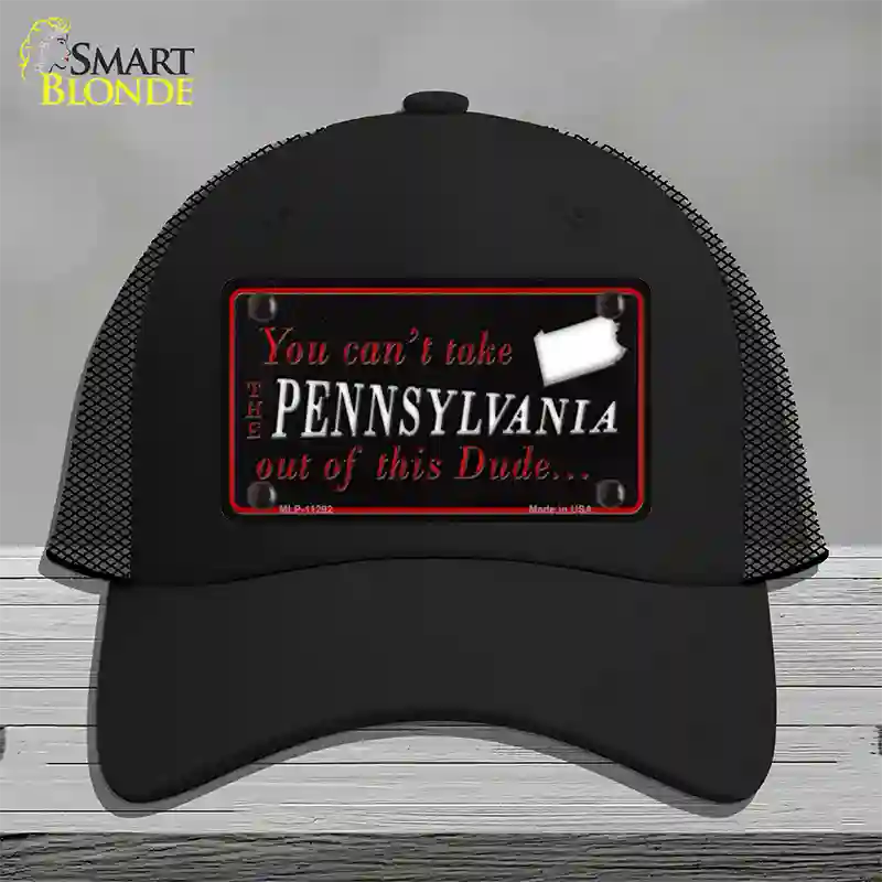 Pennsylvania Dude Novelty License Plate Hat Mesh / Black