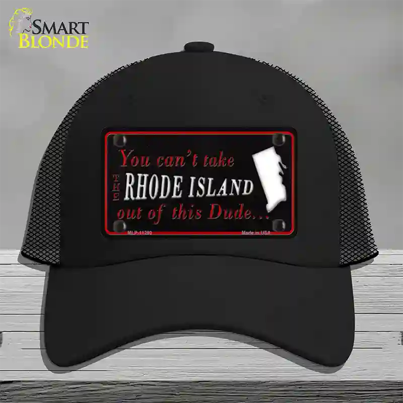 Rhode Island Dude Novelty License Plate Hat Mesh / Black