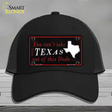 Texas Dude Novelty License Plate Hat Mesh / Black