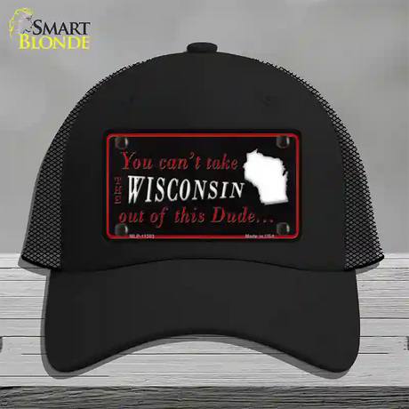 Wisconsin Dude Novelty License Plate Hat Mesh / Black