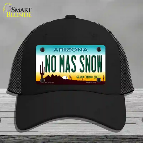 No Mas Snow Novelty License Plate Hat Mesh / Black