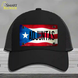 Adjuntas Puerto Rico Flag Novelty License Plate Hat Mesh / Black