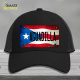 Aguadilla Puerto Rico Flag Novelty License Plate Hat Mesh / Black