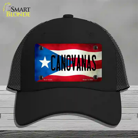 Canovanas Puerto Rico Flag Novelty License Plate Hat Mesh / Black