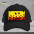 Smiley Flame Novelty License Plate Hat Mesh / Black