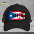 Native Puerto Rico Flag Novelty License Plate Hat Mesh / Black