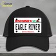 Eagle River Wisconsin Novelty License Plate Hat Mesh / Black