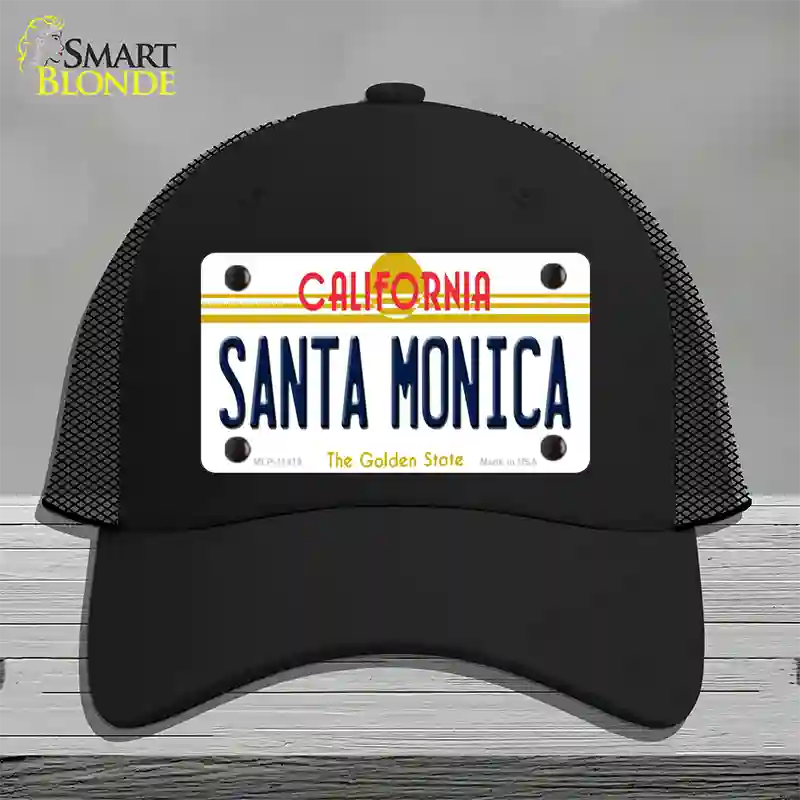 Santa Monica California Novelty License Plate Hat Mesh / Black