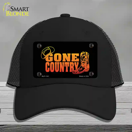 Gone Country Novelty License Plate Hat Mesh / Black