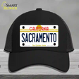 Sacramento California Novelty License Plate Hat Mesh / Black