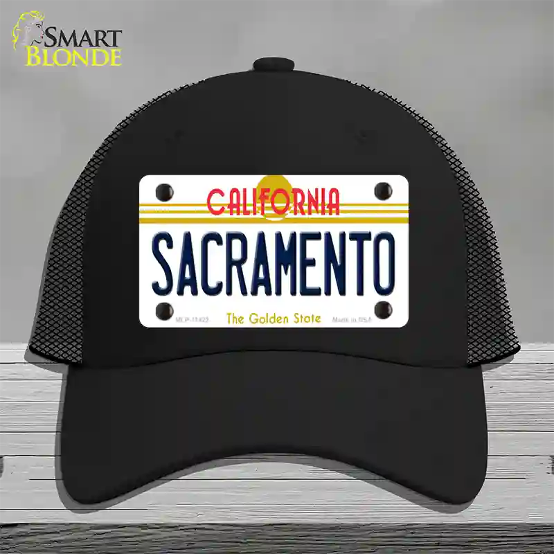 Sacramento California Novelty License Plate Hat Mesh / Black