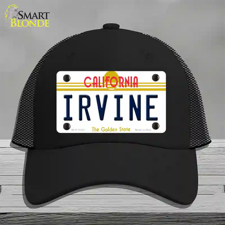 Irvine California Novelty License Plate Hat Mesh / Black