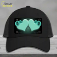 Hearts Over Roses In Mint Novelty License Plate Hat Mesh / Black