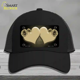 Hearts Over Roses In Gold Novelty License Plate Hat Mesh / Black