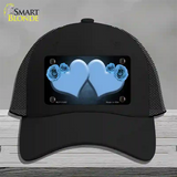 Hearts Over Roses In Light Blue Novelty License Plate Hat Mesh / Black