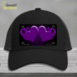 Hearts Over Roses In Purple Novelty License Plate Hat Mesh / Black