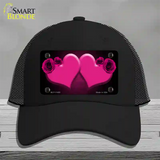 Hearts Over Roses In Pink Novelty License Plate Hat Mesh / Black