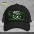 Route 66 Green Brick Wall Novelty License Plate Hat Mesh / Black