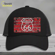 Route 66 Red Brick Wall Novelty License Plate Hat Mesh / Black