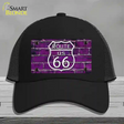 Route 66 Purple Brick Wall Novelty License Plate Hat Mesh / Black