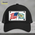 Delaware Crossed US Flag Novelty License Plate Hat Mesh / Black