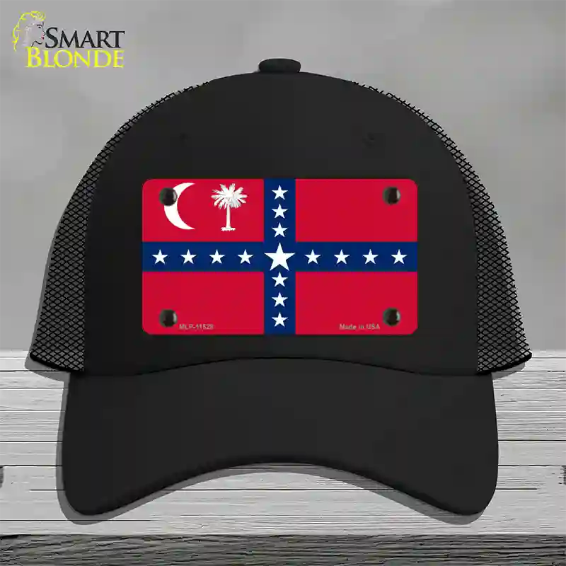 South Carolina Sovereignty Flag Novelty License Plate Hat Mesh / Black