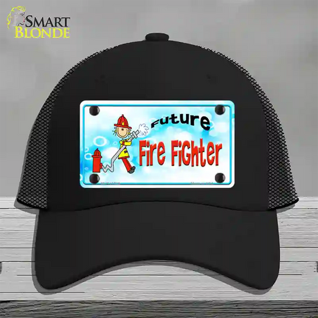 Future Fire Fighter Novelty License Plate Hat Mesh / Black