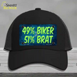 49% Biker 51% Brat Novelty License Plate Hat Mesh / Black