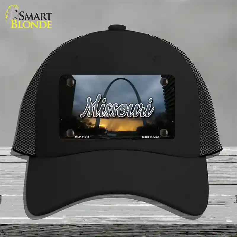 Missouri Gateway Arch State Novelty License Plate Hat Mesh / Black