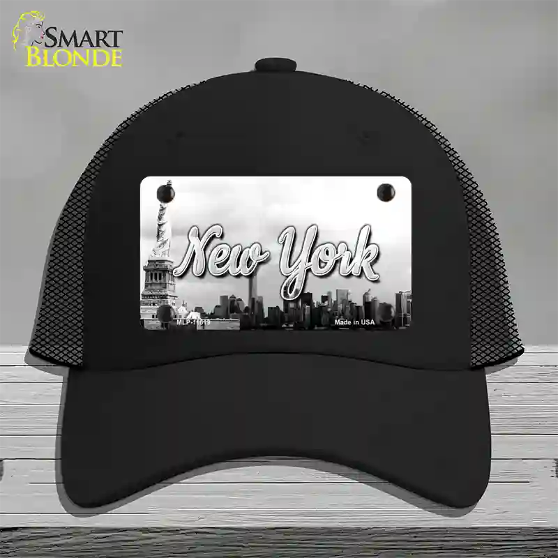 New York Statue of Liberty State Novelty License Plate Hat Mesh / Black