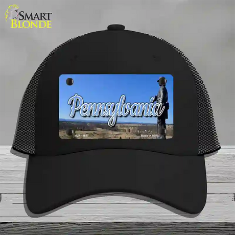 Pennsylvania Gettysburg Statue State Novelty License Plate Hat Mesh / Black