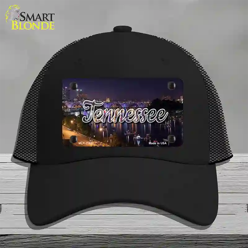 Tennessee Bridge Lights State Novelty License Plate Hat Mesh / Black