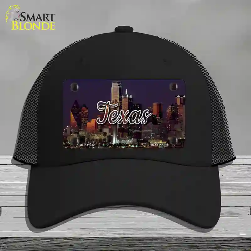 Texas City Lights Novelty License Plate Hat Mesh / Black