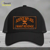 Justice My Ass Novelty License Plate Hat Mesh / Black