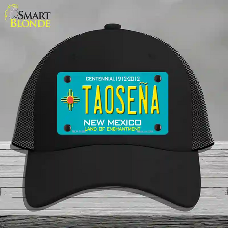 Taosena Teal New Mexico Novelty License Plate Hat Mesh / Black