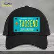 Taoseno Teal New Mexico Novelty License Plate Hat Mesh / Black