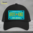 Arroyo Hondo Teal New Mexico Novelty License Plate Hat Mesh / Black