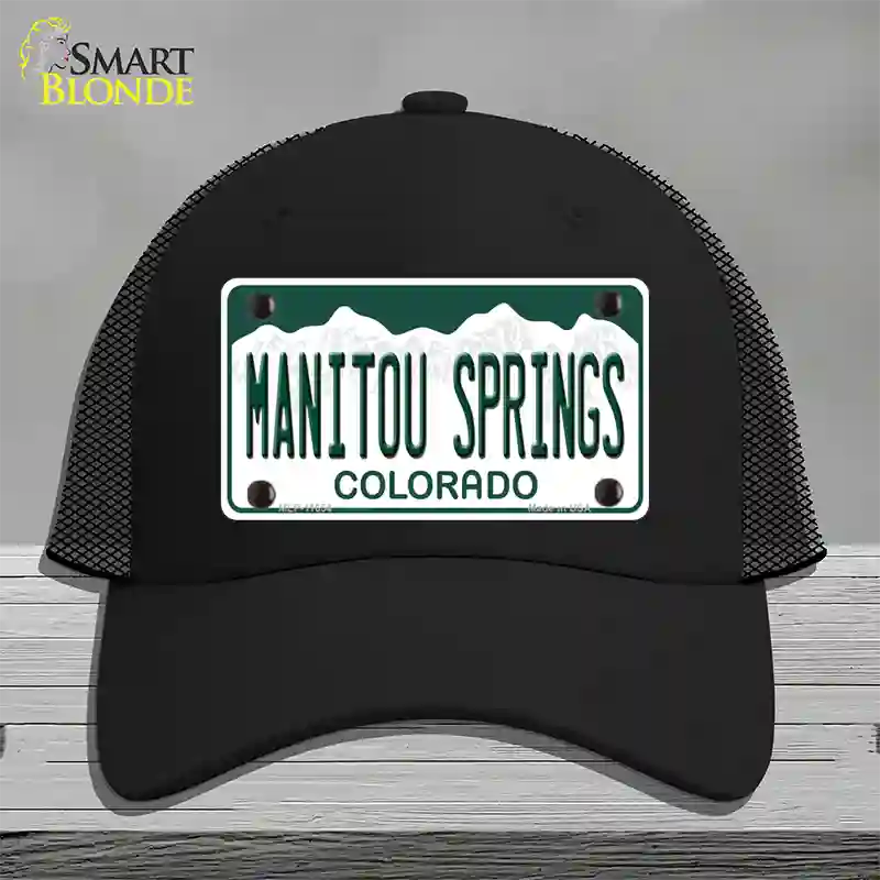 Manitou Springs Colorado Novelty License Plate Hat Mesh / Black