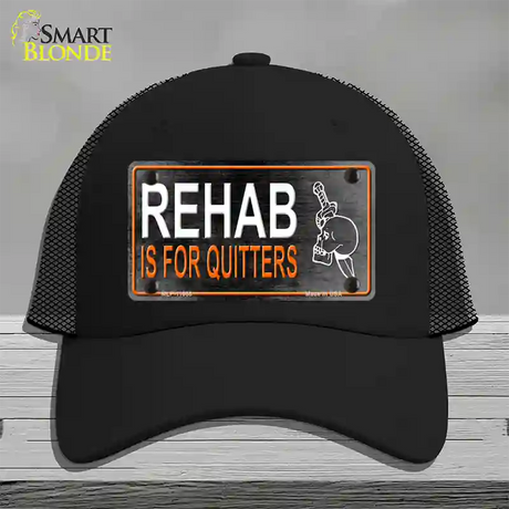 Rehab Is For Quitters Novelty License Plate Hat Mesh / Black