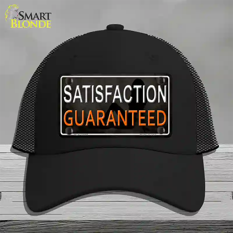 Satisfaction Guaranteed Novelty License Plate Hat Mesh / Black