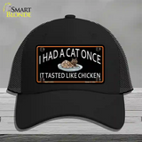 I Had A Cat Once Novelty License Plate Hat Mesh / Black