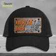 American Biker Novelty License Plate Hat Mesh / Black