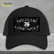 No Club Lone Wolf Novelty License Plate Hat Mesh / Black