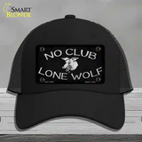 No Club Lone Wolf Novelty License Plate Hat Mesh / Black