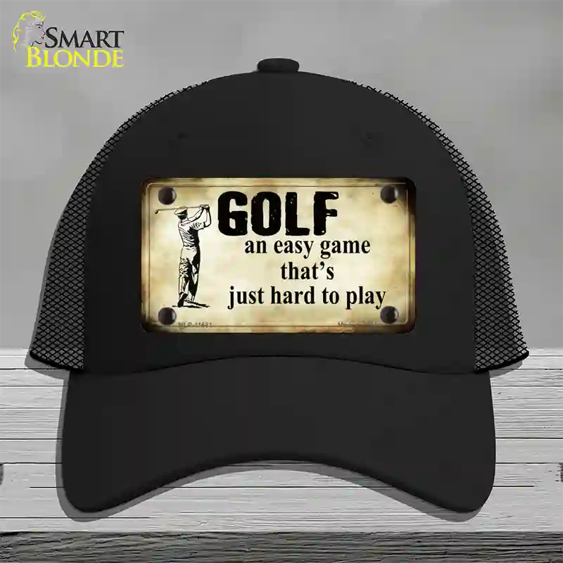 Golf An Easy Game Novelty License Plate Hat Mesh / Black