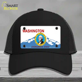 Washington Seal And State Novelty License Plate Hat Mesh / Black