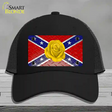 Confederate Flag With Yellow Rose Novelty License Plate Hat Mesh / Black