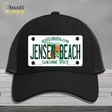 Jensen Beach Florida Novelty License Plate Hat Mesh / Black