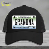 Grandma Michigan Novelty License Plate Hat Mesh / Black